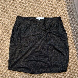 Sparkle Black Twist-Front Mini Swim Cover Up Skirt